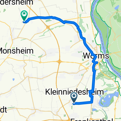 Route von Großniedesheimer Straße, Beindersheim