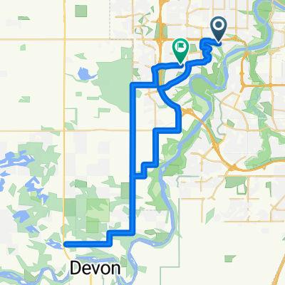West of Edmonton roundtrip - cycle out of city