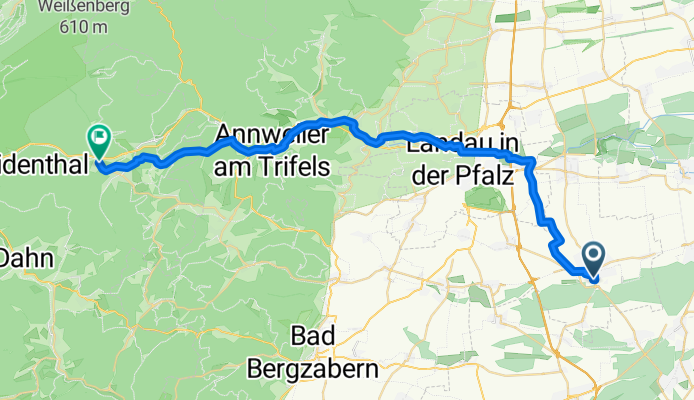 Luitpoldstraße 60, Herxheim bei Landau/Pfalz nach Pirmasenser Straße 40, Hauenstein