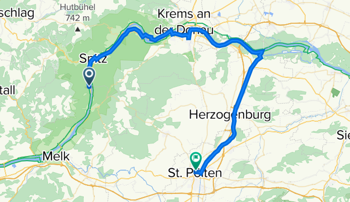 Donauradweg von Schärding nach St. Pölten: 4. Etappe: Willendorf - Spitz - Dürnstein - Krems - Traismauer - St. Pölten