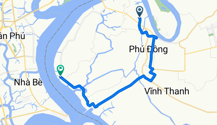 Đường Nguyễn Văn Trị, H. Nhơn Trạch to Đường Phan Văn Đáng, H. Nhơn Trạch
