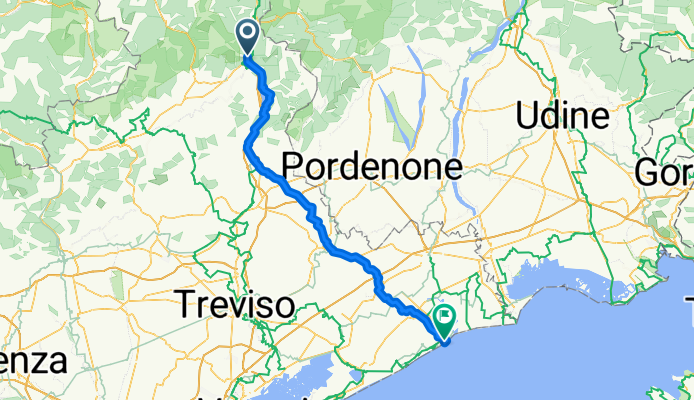 CIMA I PRA' (direzione Longarone), Ponte Nelle Alpi to Viale Santa Margherita 30, Caorle