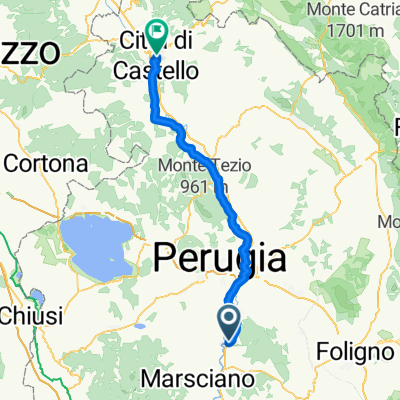 Da Via Tiberina 297/G, Deruta a Viale Raffaele De Cesare 2, Città di Castello