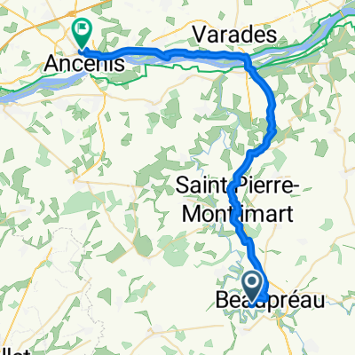 Beaupréau  - Ancenis par St Florent  puis nord Loire
