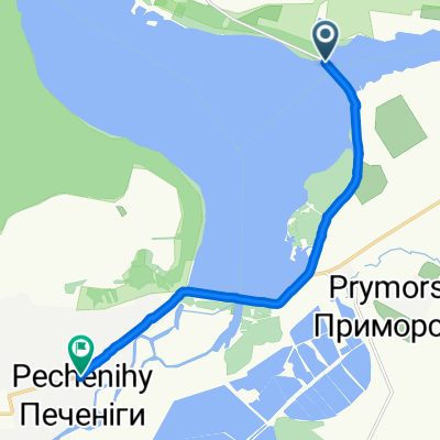 От Unnamed Road до улица Харьковская 80, Печеніги