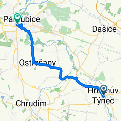 Smetanova 19, Hrochův Týnec to Bratranců Veverkových 644, Pardubice