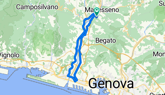 Percorso da Via Sardorella, Genova