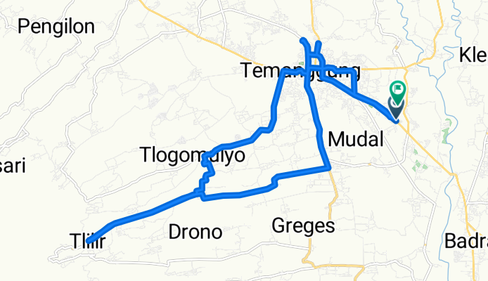 Jalan Jendral Sudirman 9, Kecamatan Temanggung to Unnamed Road, Kecamatan Temanggung