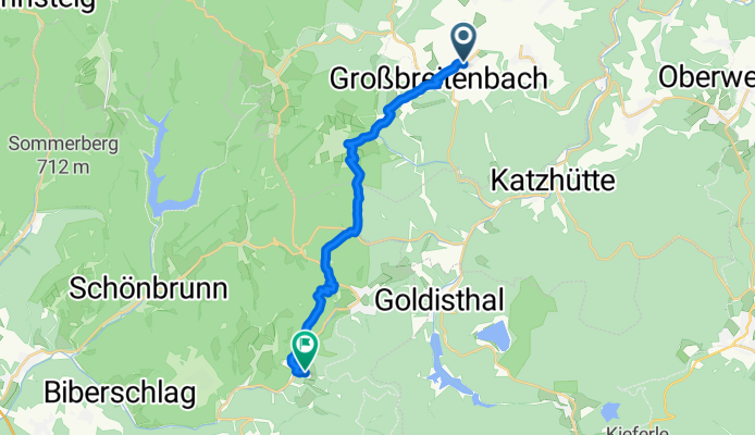Myliusstraße 10, Ilm-Kreis nach Zur Werraquelle 55, Masserberg