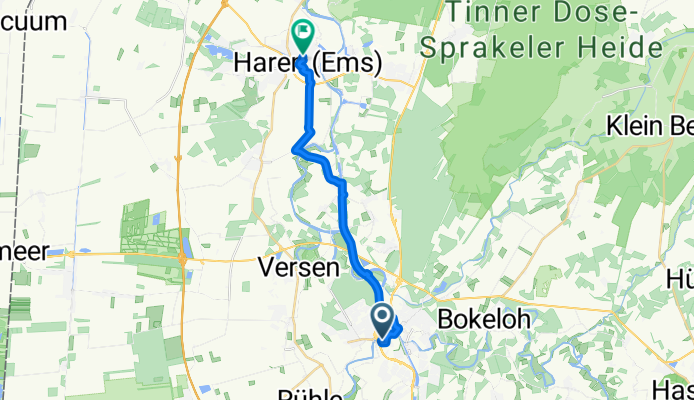 Nagelshof 65, Meppen nach Poststraße 24, Haren (Ems)