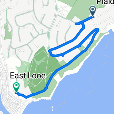Plaidy Park Road, Looe to Step A Side, Castle Street, Looe