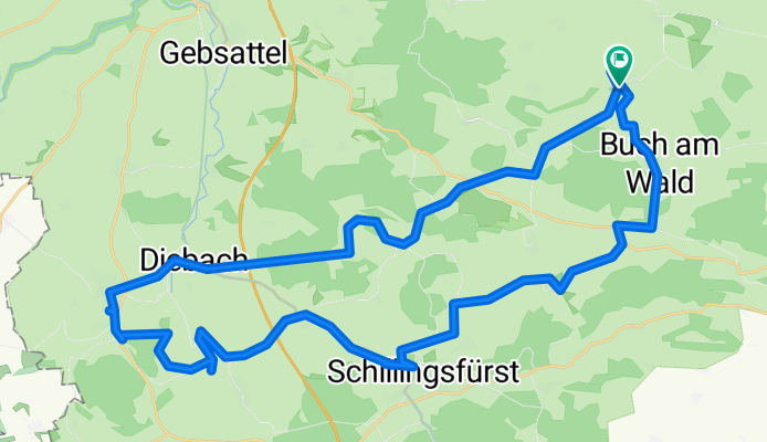 Lauterbach - Schönbronn - Diebach - Insingen - Mugga Heide - Schillingsfürst - Traisdorf - Buch - Lauterbach