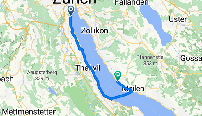 Mythenquai 88W, Zürich to General-Wille-Strasse 61, Meilen