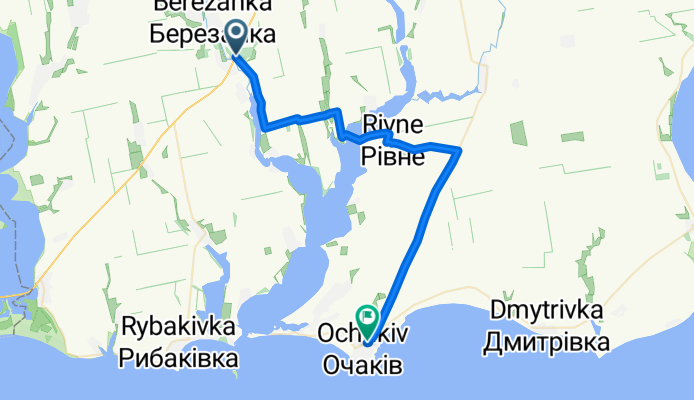 Маршрут в 8-го Марта улица, Очаков