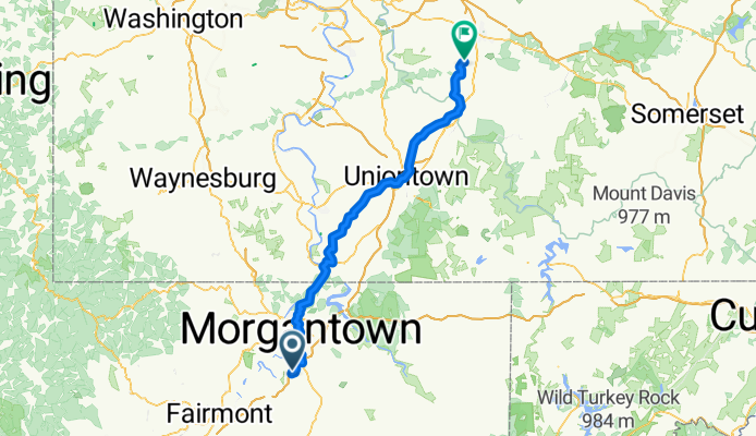 20 Ridgeview Ln, Morgantown to 10 Mount Pleasant Rd, Scottdale