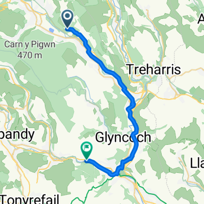 Route from Heol Penrhiw, Mountain Ash