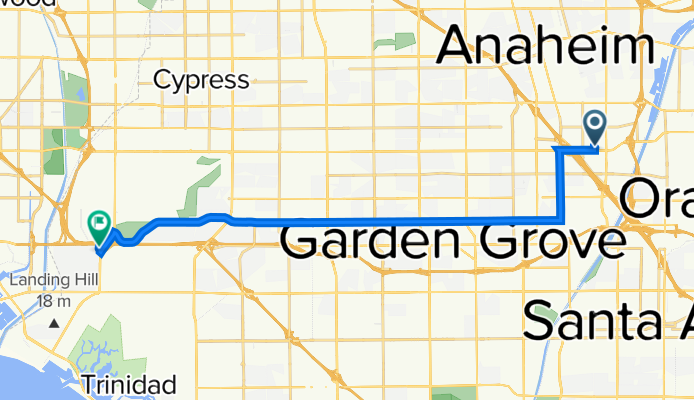 1515 E Katella Ave, Anaheim to 3000 N Gate Rd, Seal Beach