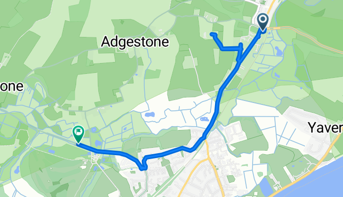 Route from De Novo, Morton Road, Sandown
