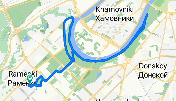 От Мичуринский проспект 11 корпус 1, Москва до Мичуринский проспект 11 к. 1, Москва