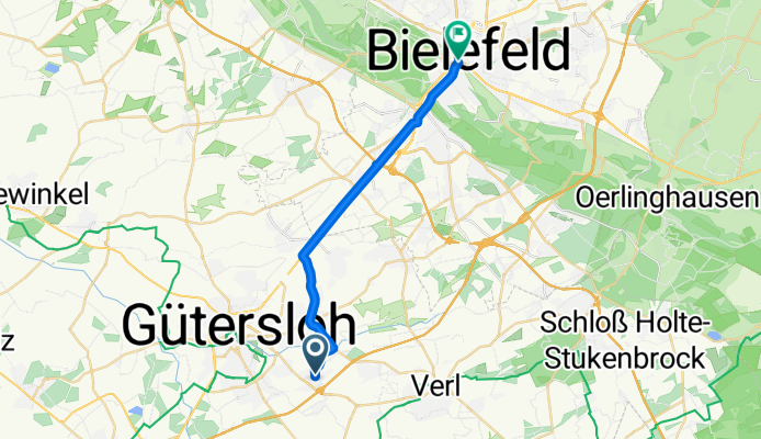 Ohmstraße 41, Gütersloh nach Adenauerplatz 1, Bielefeld