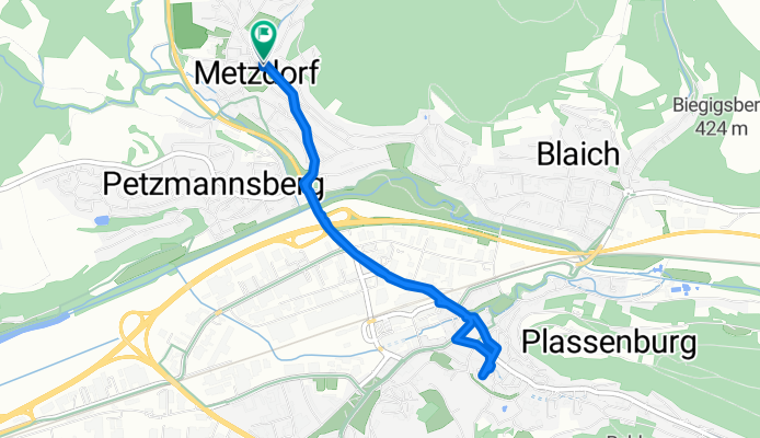 Ziegelhüttener Straße 35, Kulmbach nach Ziegelhüttener Straße 32, Kulmbach