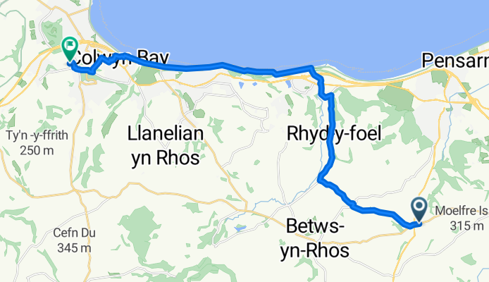B5381, Moelfre, Abergele to Welsh Mountain Zoo, Old Highway, Colwyn Bay