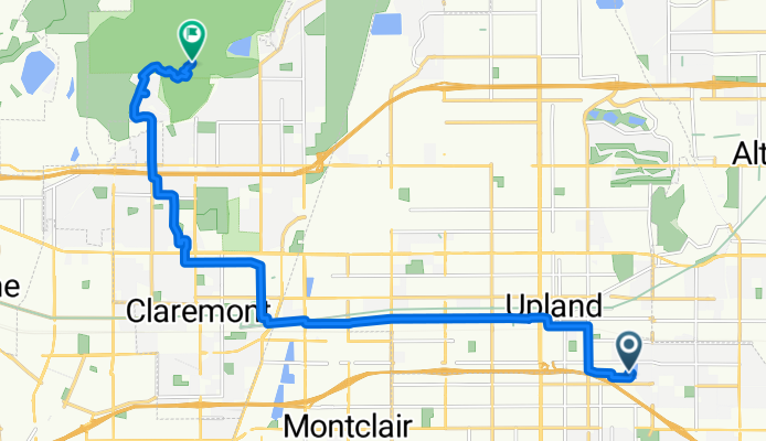 Route from 1053 E Sixth St, Upland