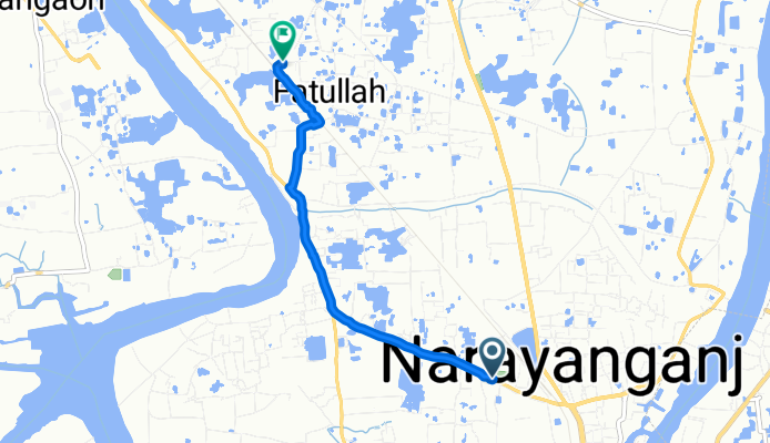 Route from Sheer E Bangla Road 2, Fatullah