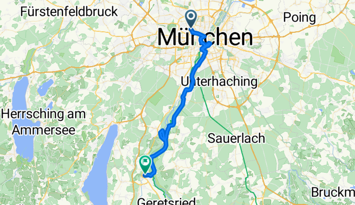 Munich (Isarweg) to Wolfsrathausen