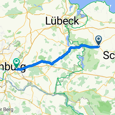 Gadebusch, Roggendorfer Straße nach Oststeinbek, Willinghusener Weg, Hamburg