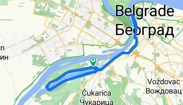 Ulica Ada ciganlija, Belgrade to Ulica Ada ciganlija, Belgrade