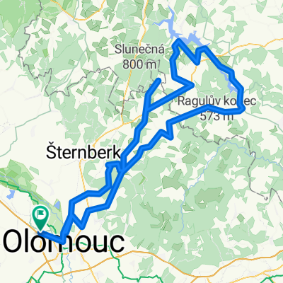 Křelov - vod. n. Slezká Harta - vod. n. Kružberk - Křelov