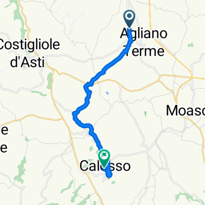 Via alle Fontane 54, Agliano nach Via Benedetto Cairoli 8, Calosso