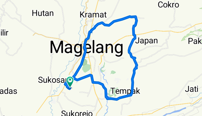 Jalan Brigjen Sadja Moeljoredjo 621, Kecamatan Mertoyudan to Jalan Brigjen Sadja Moeljoredjo 621, Kecamatan Mertoyudan