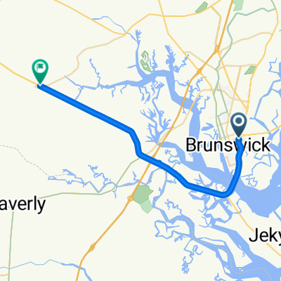 1821 Glynn Ave, Brunswick to 6930–7102 US-82 W, Brunswick