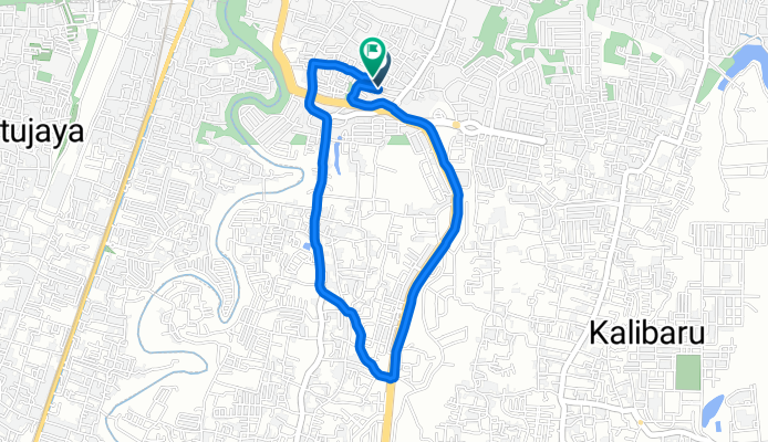 Jalan Batan II 8, Kecamatan Sukmajaya to Jalan Batan Raya 18, Kecamatan Sukmajaya