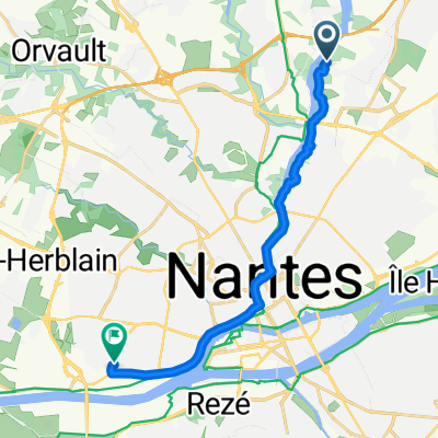 De 2 Chemin du Port des Charrettes, Nantes à 2 Impasse Pierre Teilhard de Chardin, Nantes