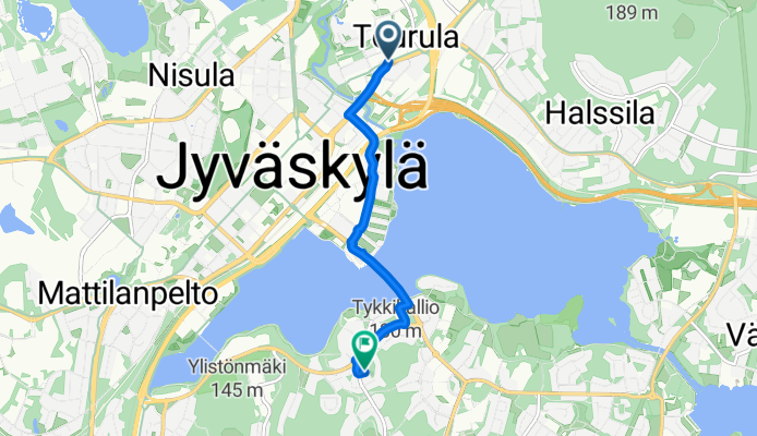 Tourulantie 13, Jyväskylä to Jenkkakuja 1, Jyväskylä