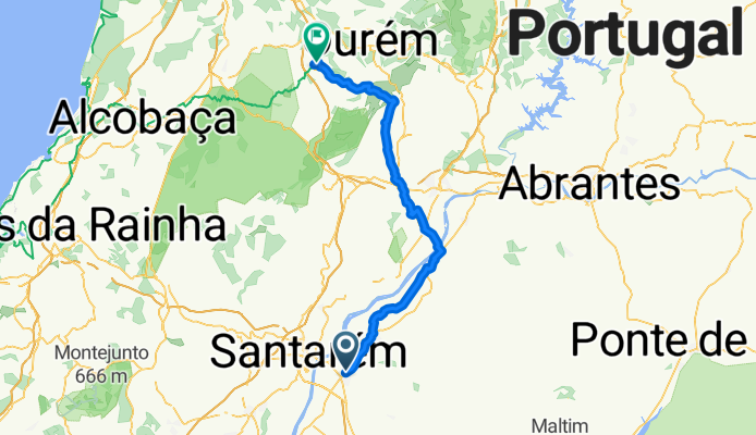 Rota desde Rua Padilha, Almeirim