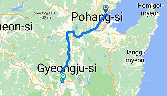 Duho-dong 687-1, Pohang to Hwangnam-dong 54-1, Gyeongju