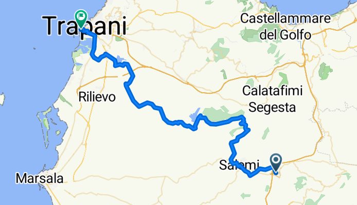 Etape 7 bis : De Via Badia Nuova 3, Trapani à Viale Don Luigi Sturzo 11, Nuova Gibellina
