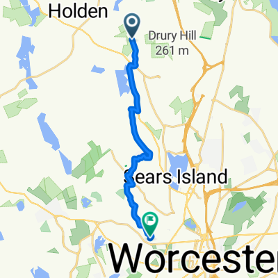 254 Wachusett St, Holden to 12 Chalmers Rd, Worcester