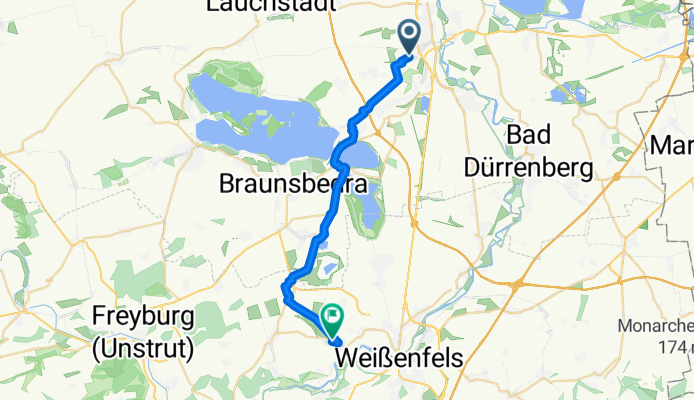 Fritz-Haber-Straße 1A, Merseburg nach Markröhlitzer Straße 38, Weißenfels