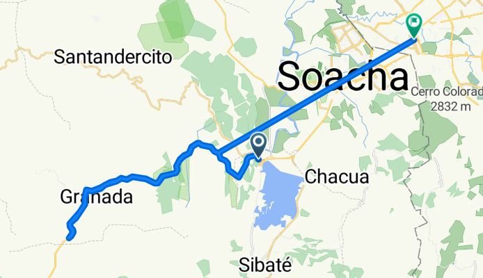Ruta relajada en cicla alto de rosas