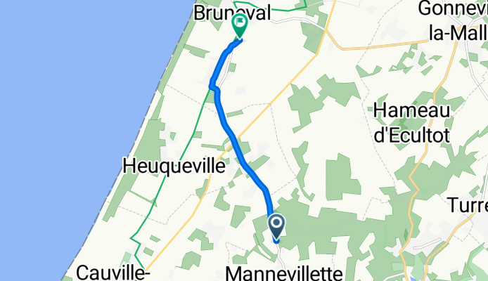 De Rue d'Estouteville 87, Mannevillette à Rue des Oeillets, Saint-Jouin-Bruneval