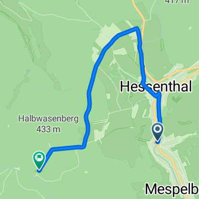 Route von Hauptstraße 97, Mespelbrunn