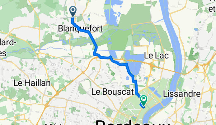 De 40 Rue du Béchon, Blanquefort à 37 Cours Balguerie-Stuttenberg, Bordeaux