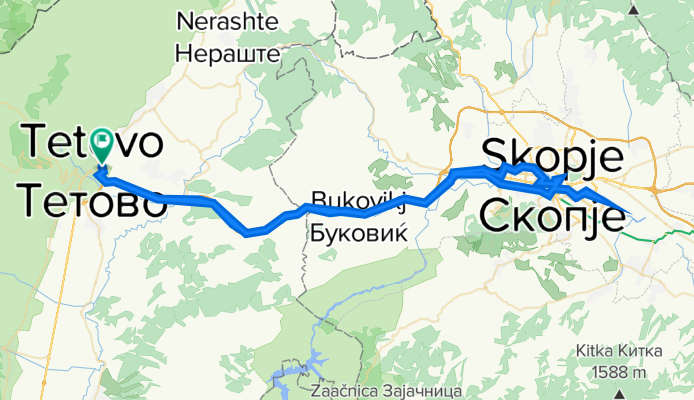 Tetove - Shkup - Tetove / Tetovo - Skopje - Tetovo