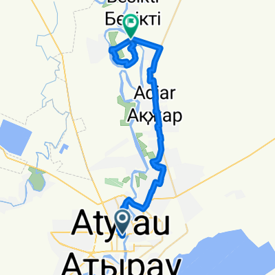 От проспект Султан Бейбарыс 182, Атырау до Unnamed Road