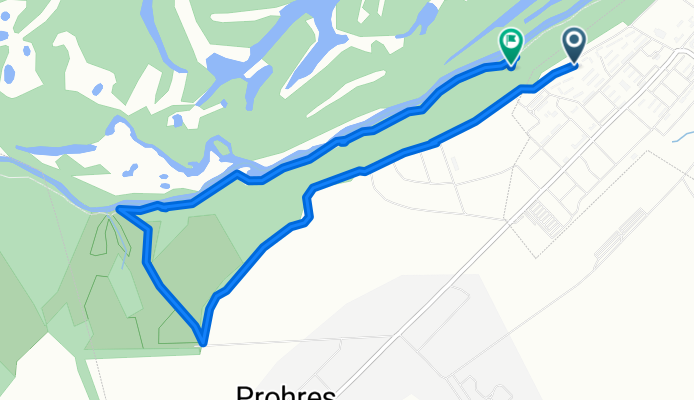 От Октябрьская 3, Донець до Октябрьская 1, Донець